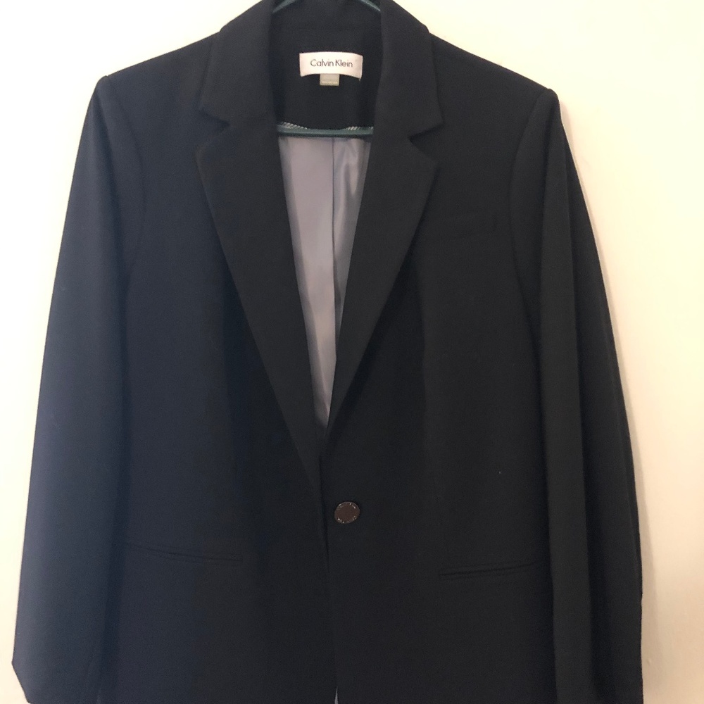 Womens Black Blazer Sz16W by Calvin Klein